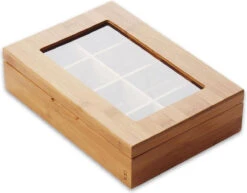 Point Virgule Theedoos 29 X 20 X 7,5 Cm 8 Vakken Bamboe