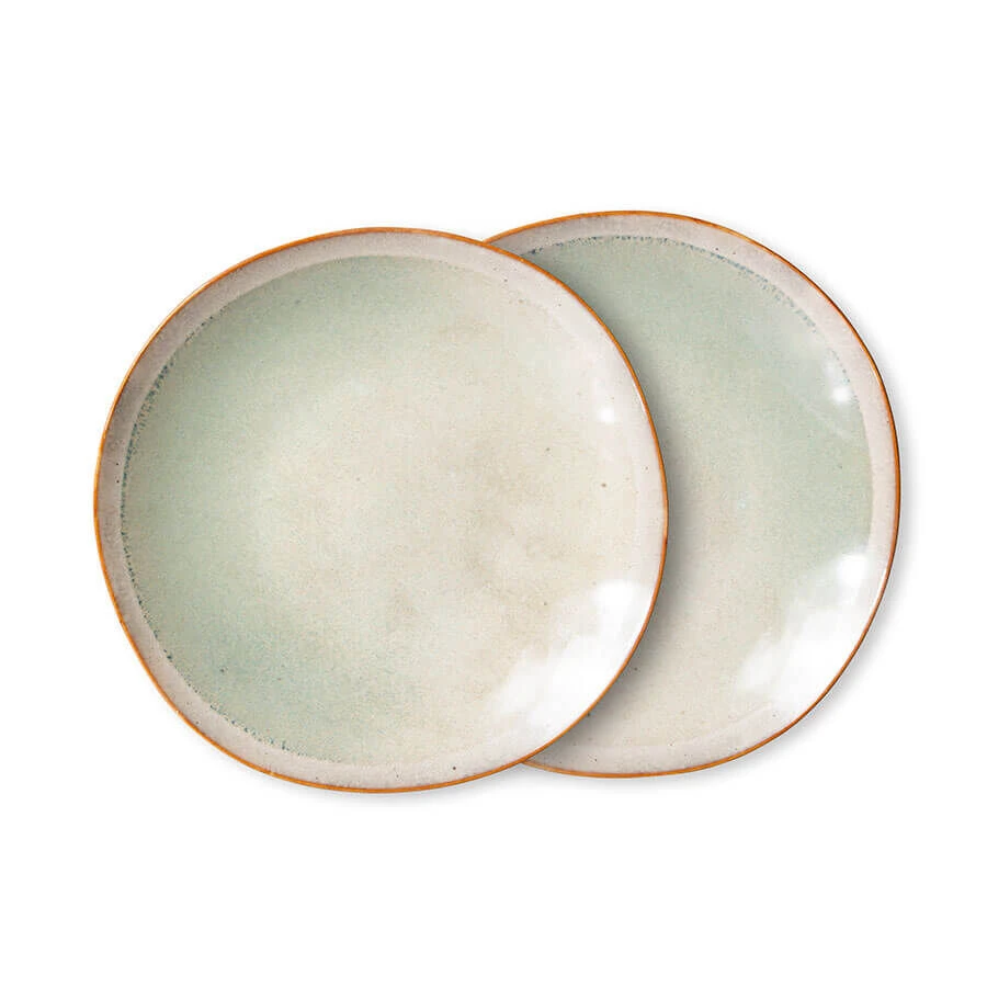 HK Living 70's ACE7075 Mist Side Plate ø 22 Cm Aardewerk 2 Stuks 3 HK Living 70's ACE7075 Mist Side Plate ø 22 Cm Aardewerk 2 Stuks