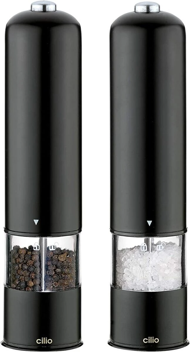 Cilio Bergamo Elektrische Peper- En Zoutmolen 22 Cm Rvs Zwart 3 Cilio Bergamo Elektrische Peper- En Zoutmolen 22 Cm Rvs Zwart