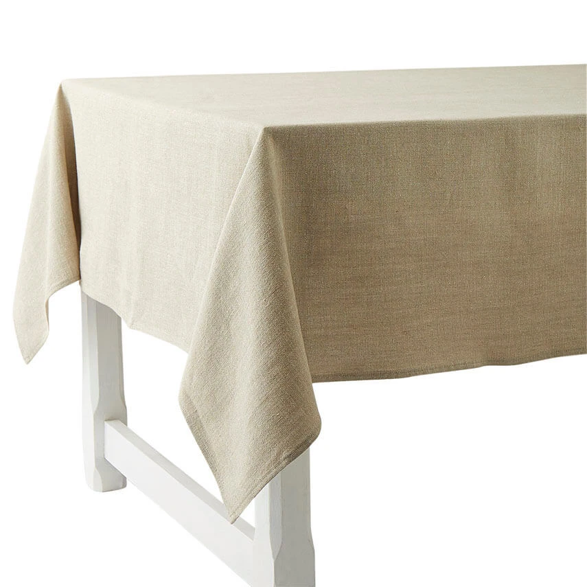 Charvet PEPITE Tafellaken 320 X 150 Cm Linnen Lichtbeige Met Glinster