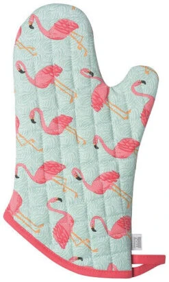 Now Designs Flamingos Ovenwant 30 X 13 Cm Blauw