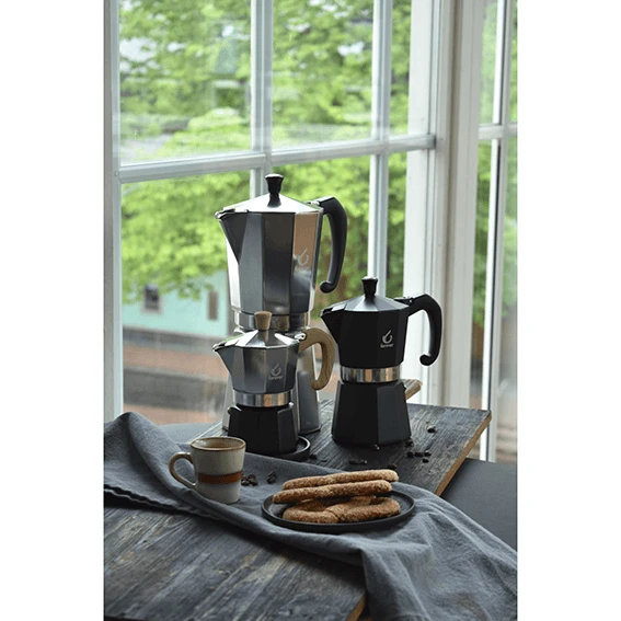 Forever Prestige Noblesse Mokapot 3-kops Aluminium Zwart 4 Forever Prestige Noblesse Mokapot 3-kops Aluminium Zwart - Afbeelding 2