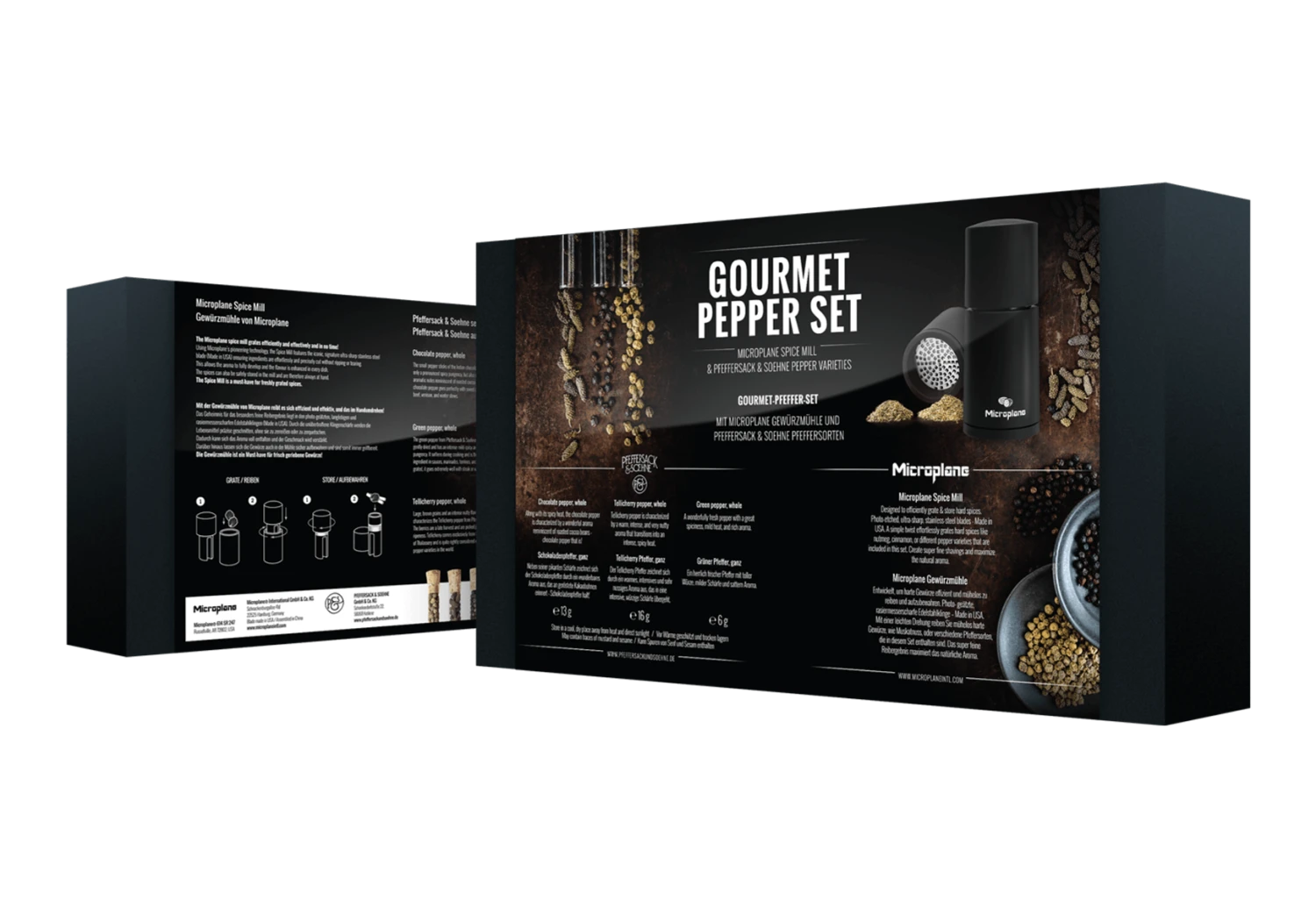 Microplane Kruidenmolen Met 3 Soorten Peper Staal Zwart 4 Microplane Kruidenmolen Met 3 Soorten Peper Staal Zwart - Afbeelding 2