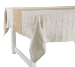 Charvet RIALTO Tafellaken 275 X 180 Cm Linnen Beige/gele Streep