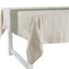 Charvet RIALTO Tafellaken 275 X 180 Cm Linnen Beige/donkergroene Streep