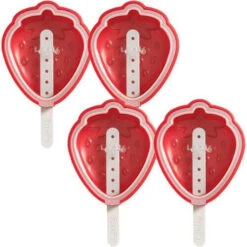 Lekue Lékué Fun & Sun Ijsvorm Aardbei Silicone Rood 4 Stuks