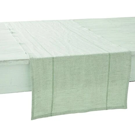 Charvet RYTHMO Tafelloper 150 X 45 Cm Linnen Beige/rozemarijn Groen 3 Charvet RYTHMO Tafelloper 150 X 45 Cm Linnen Beige/rozemarijn Groen