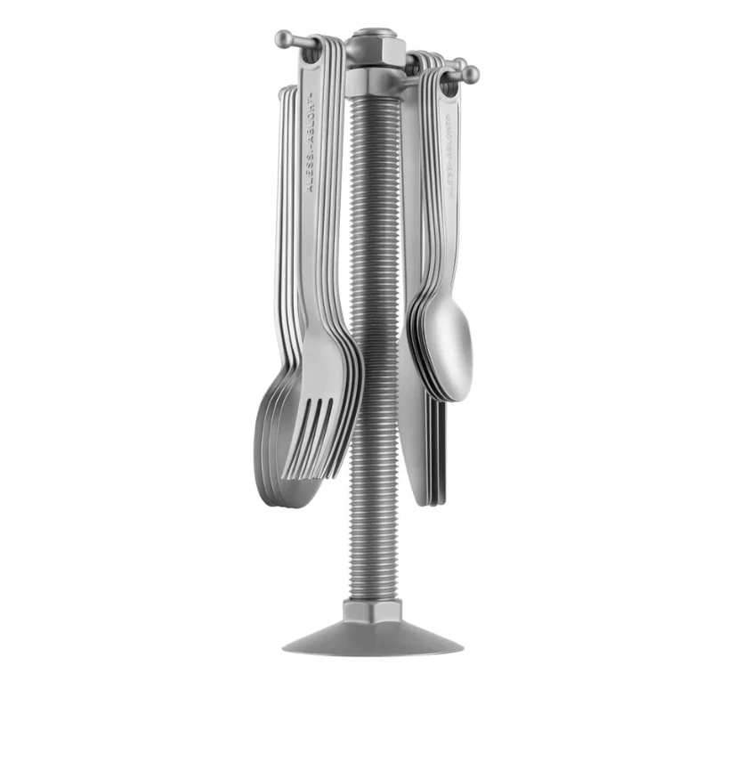 Alessi VA02 SET Conversational Objects Bestekset Met Houder 3 Alessi VA02 SET Conversational Objects Bestekset Met Houder