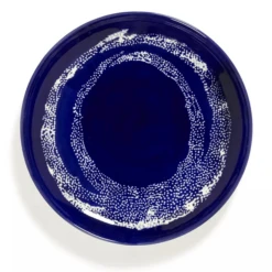 Serax Feast By Ottolenghi Bord S ø 19 Cm H 2 Cm Aardewerk Lapis Lazuli + Swirl-Dots White