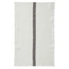 Charvet DOUDOU Theedoek 75 X 45 Cm Linnen Wit Met Bruine Streep -Keukenseries Winkel t doudou blanc marron