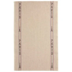 Charvet PARIS Theedoek 45 X 75 Cm Linnen Beige Met Tekst Paris