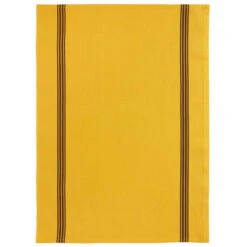 Charvet PIANO Theedoek 52 X 75 Cm Linnen Geel Met Donkere Streep