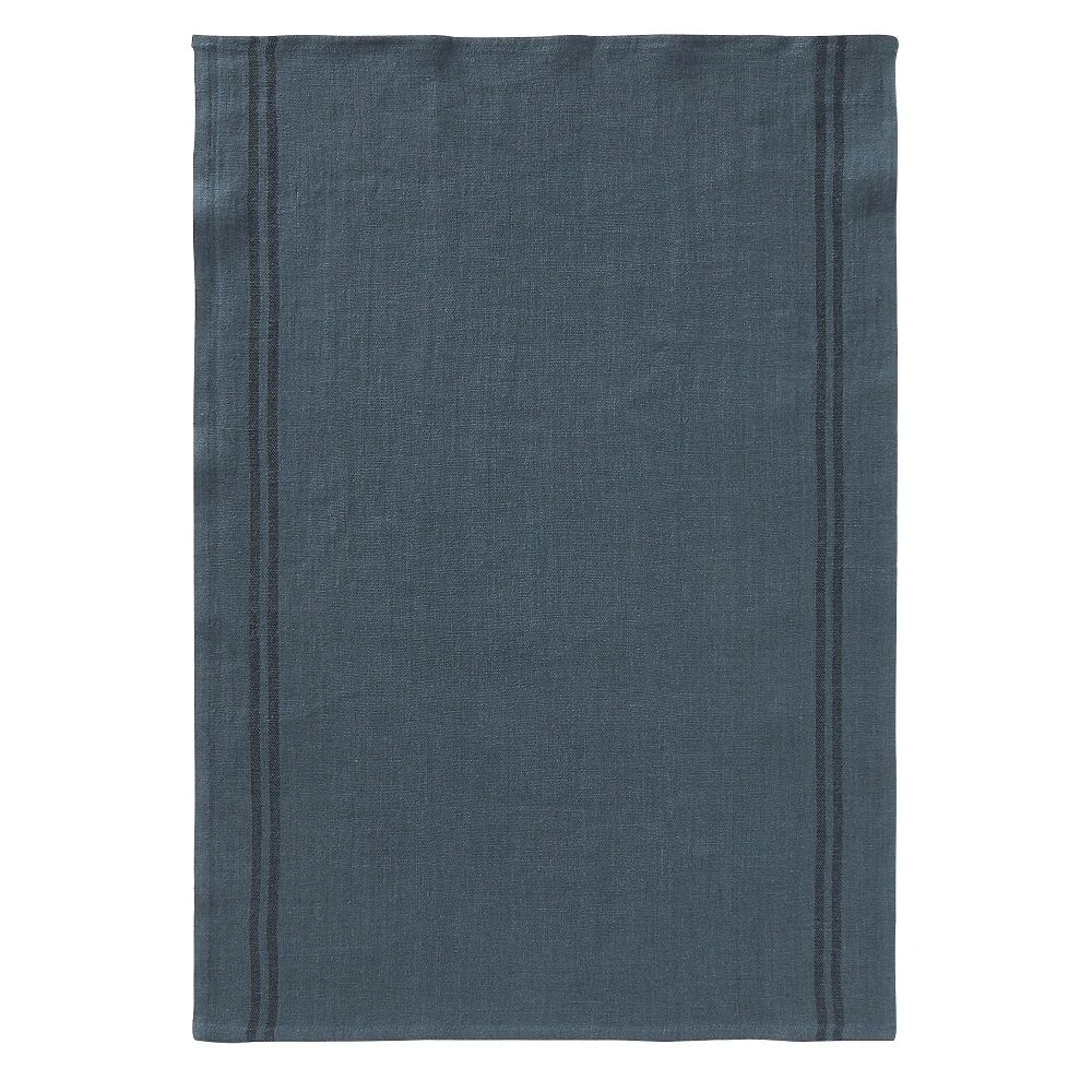 Charvet COUNTRY Theedoek 75 X 52 Cm Linnen Petrol Met Donkere Streep 3 Charvet COUNTRY Theedoek 75 X 52 Cm Linnen Petrol Met Donkere Streep